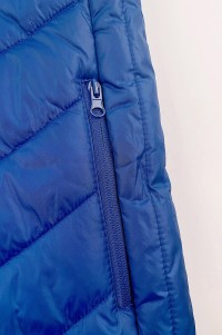 製造藍色夾棉外套   訂做新款智能發熱保暖夾棉馬甲  夾棉馬甲專門店 SKVM011 側面照